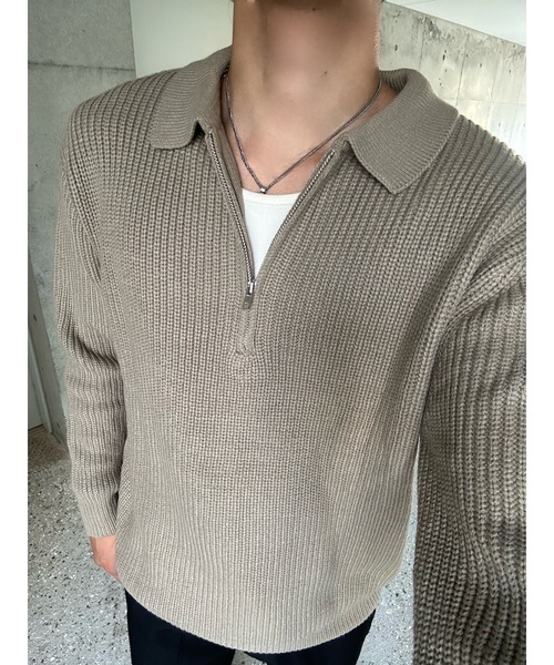 Otte(オッテ)の「ハーフジップセーター(ニット/セーター・メンズ・カーキ/ダークグレー・X-LARGE/MEDIUM/LARGE)」の16枚目の写真
