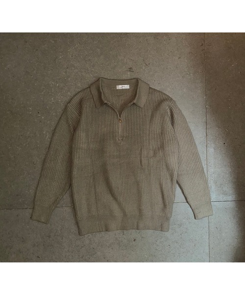 Otte(オッテ)の「ハーフジップセーター(ニット/セーター・メンズ・カーキ/ダークグレー・X-LARGE/MEDIUM/LARGE)」の4枚目の写真