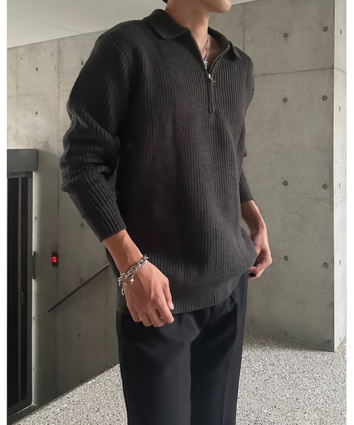 Otte(オッテ)の「ハーフジップセーター(ニット/セーター・メンズ・カーキ/ダークグレー・X-LARGE/MEDIUM/LARGE)」の20枚目の写真