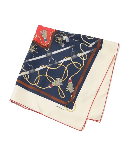 TOMORROWLAND （トゥモローランド）の「Atelier TOMORROWLAND TASSEL シルクスカーフ（バンダナ/スカーフ・レディース・オフホワイト/ボルドー・FREE）」の2枚目の写真