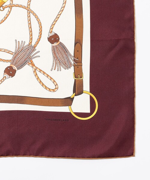 TOMORROWLAND （トゥモローランド）の「Atelier TOMORROWLAND TASSEL シルクスカーフ（バンダナ/スカーフ・レディース・オフホワイト/ボルドー・FREE）」の5枚目の写真