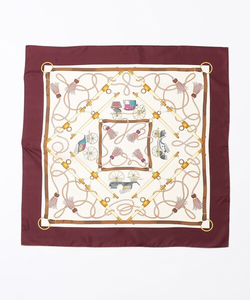 TOMORROWLAND （トゥモローランド）の「Atelier TOMORROWLAND TASSEL シルクスカーフ（バンダナ/スカーフ・レディース・オフホワイト/ボルドー・FREE）」の6枚目の写真