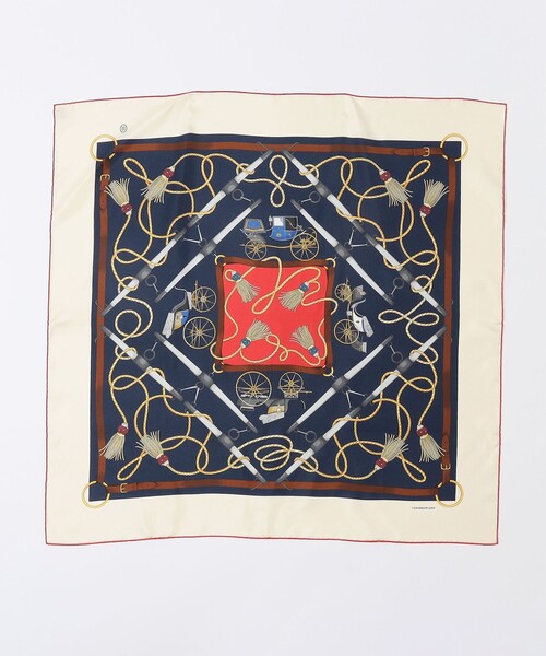 TOMORROWLAND （トゥモローランド）の「Atelier TOMORROWLAND TASSEL シルクスカーフ（バンダナ/スカーフ・レディース・オフホワイト/ボルドー・FREE）」の7枚目の写真