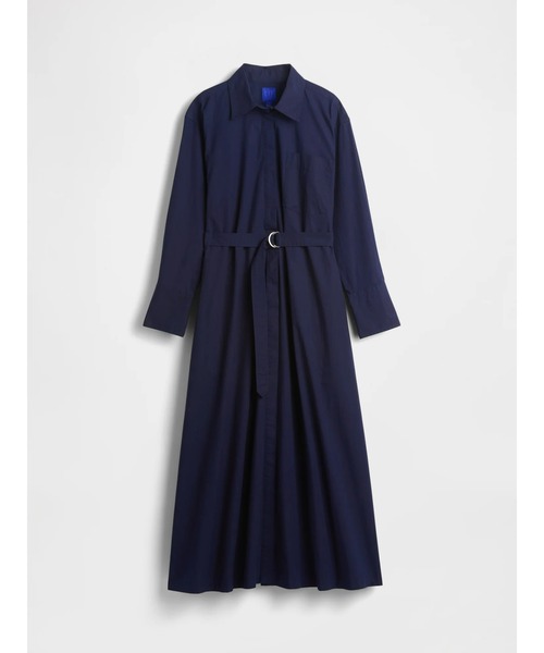 GapStudio ポプリン ベルト マキシシャツドレス（ワンピース