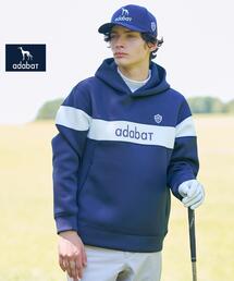 adabat（アダバット）の「【新レーベル ADABAT NAVY】ブロッキングラインロゴフーディー（パーカー）」