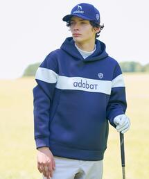 adabat（アダバット）の「【新レーベル ADABAT NAVY】ブロッキングラインロゴフーディー（パーカー）」