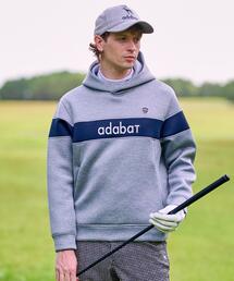 adabat（アダバット）の「【新レーベル ADABAT NAVY】ブロッキングラインロゴフーディー（パーカー）」