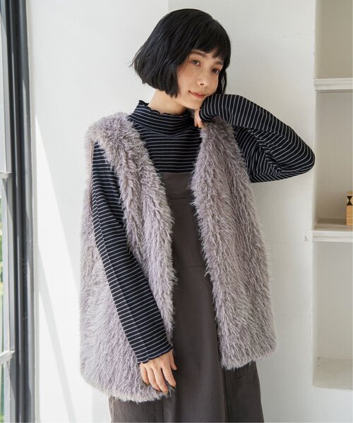 LBC（エルビーシー）の「ファーベスト（ベスト・レディース・ベージュ/グレー・M）」の20枚目の写真