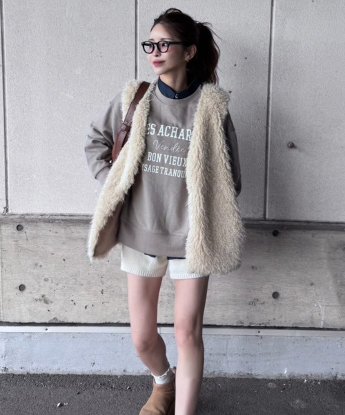 LBC（エルビーシー）の「ファーベスト（ベスト・レディース・ベージュ/グレー・M）」の9枚目の写真