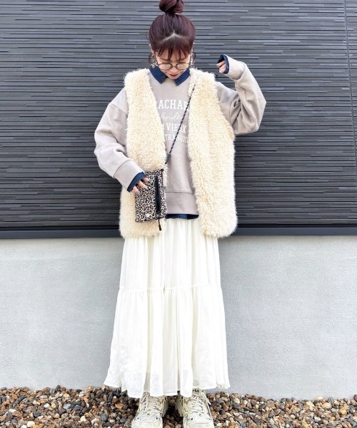 LBC（エルビーシー）の「ファーベスト（ベスト・レディース・ベージュ/グレー・M）」の11枚目の写真