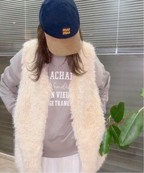 LBC（エルビーシー）の「ファーベスト（ベスト・レディース・ベージュ/グレー・M）」の10枚目の写真