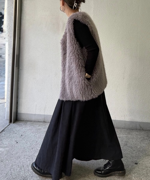 LBC（エルビーシー）の「ファーベスト（ベスト・レディース・ベージュ/グレー・M）」の14枚目の写真