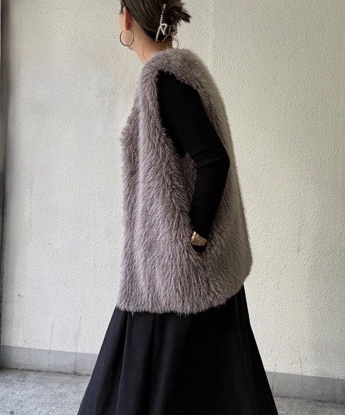 LBC（エルビーシー）の「ファーベスト（ベスト・レディース・ベージュ/グレー・M）」の19枚目の写真