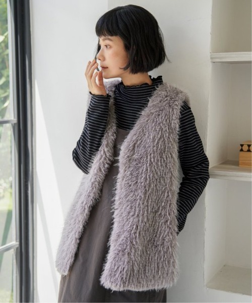 LBC（エルビーシー）の「ファーベスト（ベスト・レディース・ベージュ/グレー・M）」の12枚目の写真