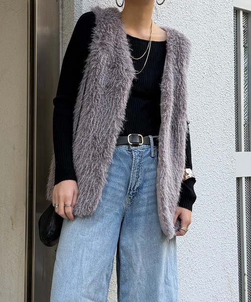 LBC（エルビーシー）の「ファーベスト（ベスト・レディース・ベージュ/グレー・M）」の18枚目の写真