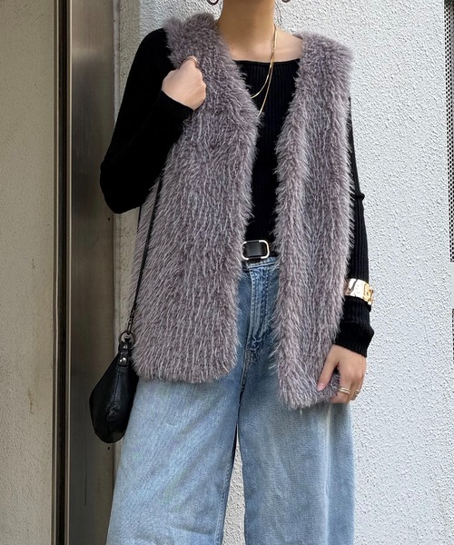 LBC（エルビーシー）の「ファーベスト（ベスト・レディース・ベージュ/グレー・M）」の17枚目の写真