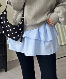 レイヤードフリルミニスカート