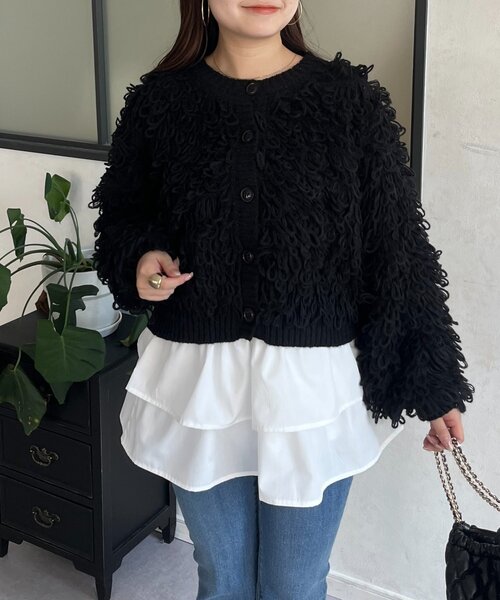 prose verse（プロズヴェール）の「レイヤードフリルミニスカート（スカート・レディース・オフホワイト/ブラック・MEDIUM/LARGE）」の3枚目の写真