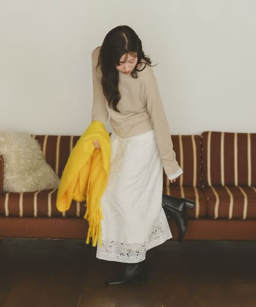 le.coeur blanc（ルクールブラン）の「《WEB限定アイテム》ビッグフリンジストール（ストール/ショール・レディース・グレー/イエロー/グリーン・FREE）」の17枚目の写真