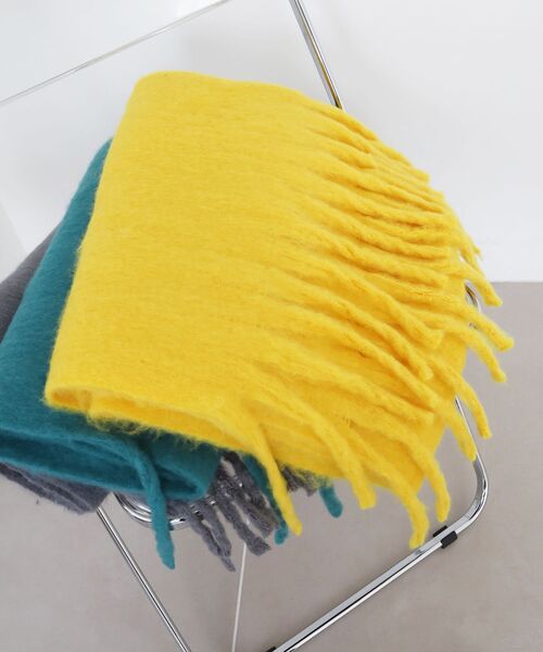 le.coeur blanc（ルクールブラン）の「《WEB限定アイテム》ビッグフリンジストール（ストール/ショール・レディース・グレー/イエロー/グリーン・FREE）」の6枚目の写真