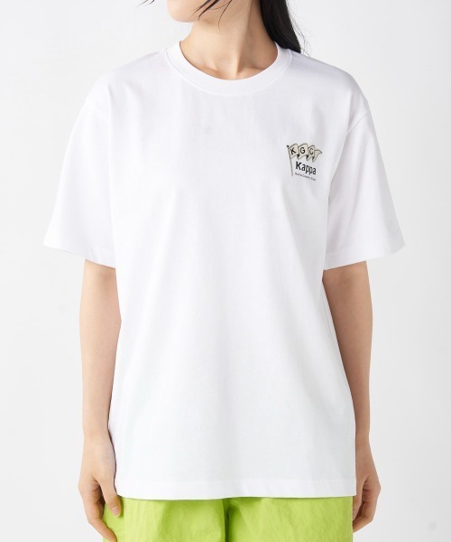 Kappa(カッパ)の「≪ウェルネスシリーズ≫バックグラフィック ユニセックスTシャツ(Tシャツ/カットソー・レディース・ホワイト/ブラック/サックスブルー・LARGE/MEDIUM/SMALL)」の5枚目の写真