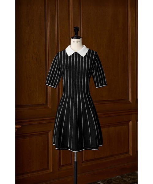 【新品】Her lip to Plaid Jacquard Knit Dress Her lip to Plaid Jacquard Knit Dress M