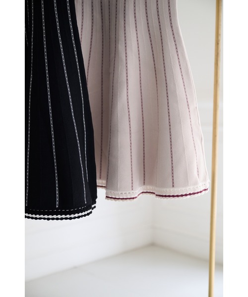 Striped Jacquard Knit Dress（ワンピース）｜Her lip to（ハーリップ