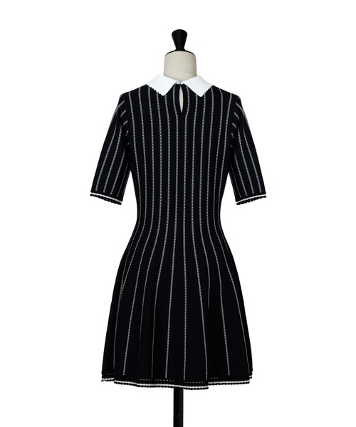 Striped Jacquard Knit Dress（ワンピース）｜Her lip to（ハー