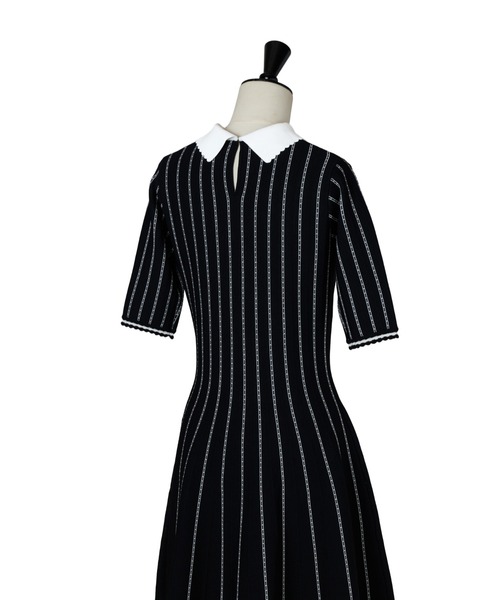 Striped Jacquard Knit Dress（ワンピース）｜Her lip to（ハー