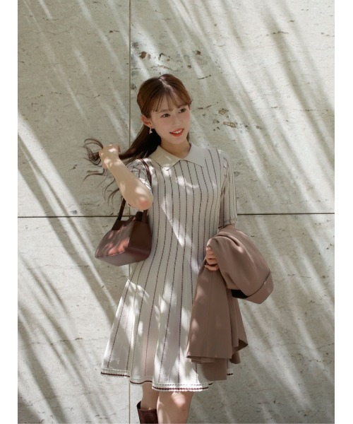 ハーリップトゥドレス Gathered Bicolor Dress（ワンピース）｜Her lip to（ハーリップ