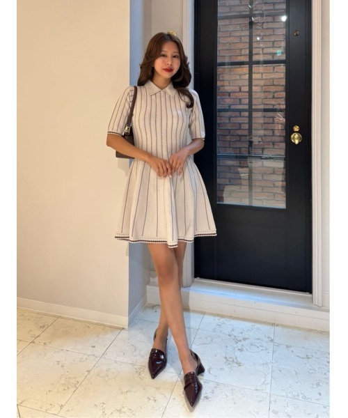 ワンピース Her lip to Pantheon Checked Knit Dress ワンピース her lip to Pantheon Checked Knit Dress Pantheon