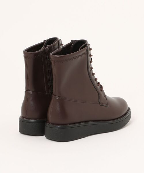 HEAL ME(ヒールミー)の「heal me ヒールミー レディース レースアップマニッシュブーツ【幅広3E/滑りにくい/暖か裏起毛】スニカル 225306(ブーツ・レディース・ダークブラウン/ブラック・22.5cm/23.5cm/24.5cm/25.5cm/23.0cm/24.0cm/25.0cm)」の3枚目の写真