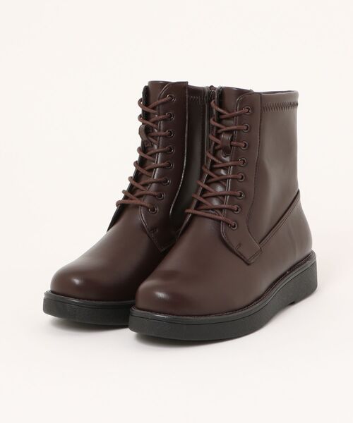 HEAL ME(ヒールミー)の「heal me ヒールミー レディース レースアップマニッシュブーツ【幅広3E/滑りにくい/暖か裏起毛】スニカル 225306(ブーツ・レディース・ダークブラウン/ブラック・22.5cm/23.5cm/24.5cm/25.5cm/23.0cm/24.0cm/25.0cm)」の5枚目の写真