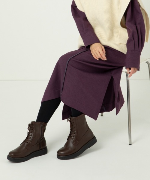 HEAL ME(ヒールミー)の「heal me ヒールミー レディース レースアップマニッシュブーツ【幅広3E/滑りにくい/暖か裏起毛】スニカル 225306(ブーツ・レディース・ダークブラウン/ブラック・22.5cm/23.5cm/24.5cm/25.5cm/23.0cm/24.0cm/25.0cm)」の8枚目の写真