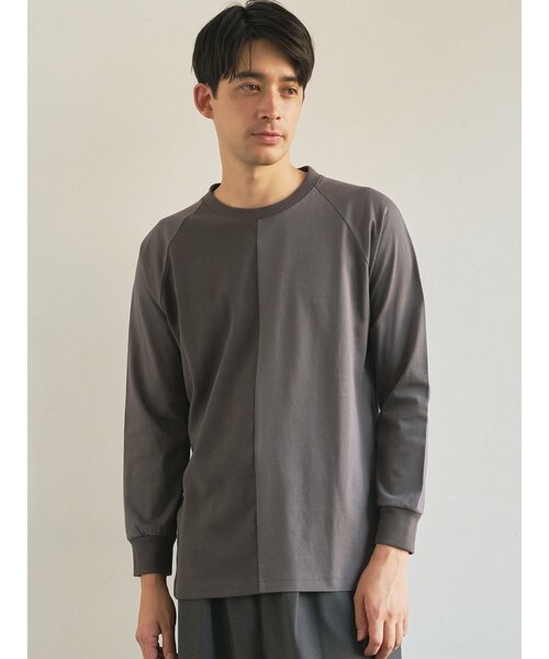 セール】【TRANSITION】フライスパネル切り替えラグランスリーブTEE
