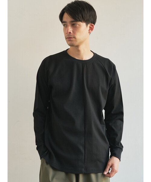 セール】【TRANSITION】フライスパネル切り替えラグランスリーブTEE