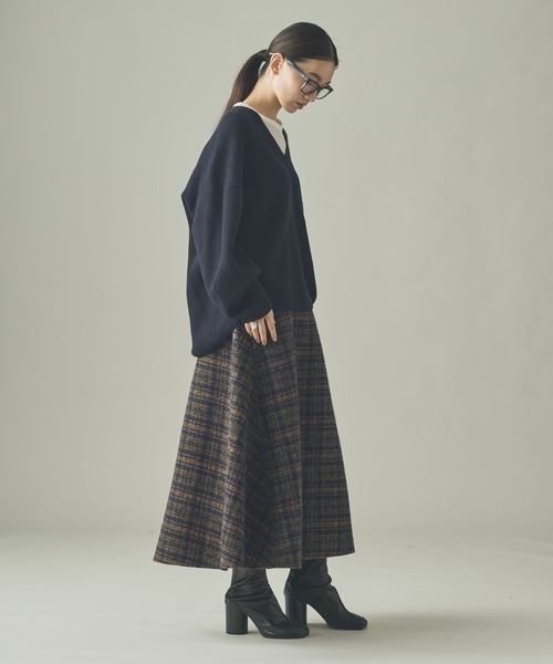 Curensology（カレンソロジー）の「Curensology(カレンソロジー)/＜ＣＳＧ＞リバーチェックスカート（スカート・レディース・ネイビー・FREE）」の3枚目の写真