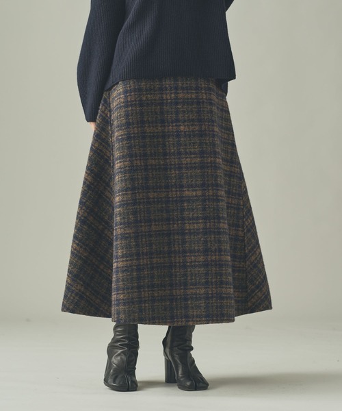 Curensology（カレンソロジー）の「Curensology(カレンソロジー)/＜ＣＳＧ＞リバーチェックスカート（スカート・レディース・ネイビー・FREE）」の2枚目の写真