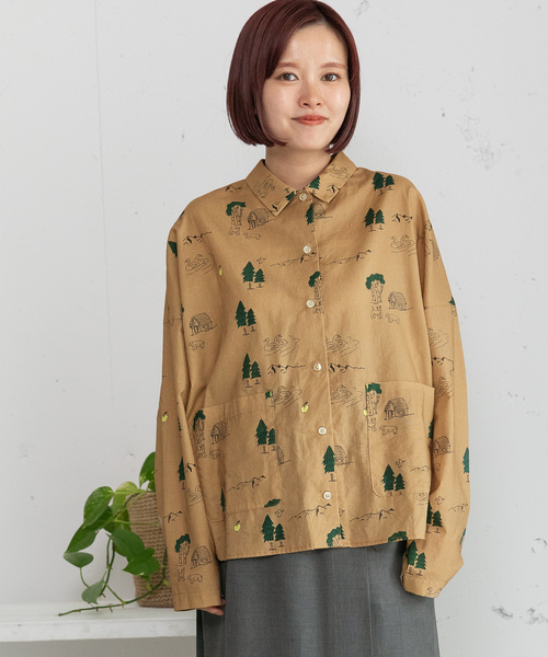 POU DOU DOU（プードゥドゥ）の「スワンレイクプリントポケットシャツ（シャツ/ブラウス・レディース・キナリ/ベージュ・M）」の12枚目の写真