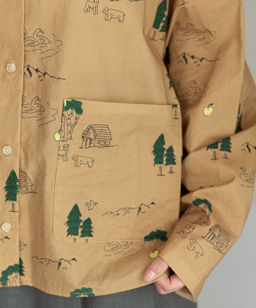 POU DOU DOU（プードゥドゥ）の「スワンレイクプリントポケットシャツ（シャツ/ブラウス・レディース・キナリ/ベージュ・M）」の22枚目の写真