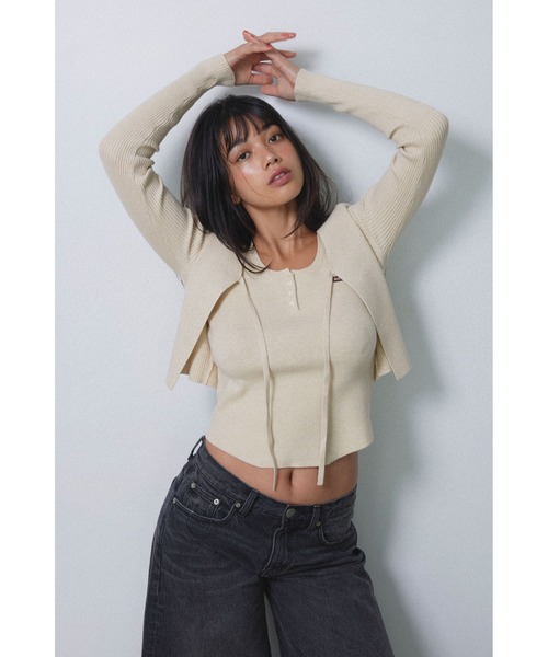 ALEXIA STAM リボンカーディガン ALEXIA STAM カーディガン Ribbon Cardigan /リボンカーディガン