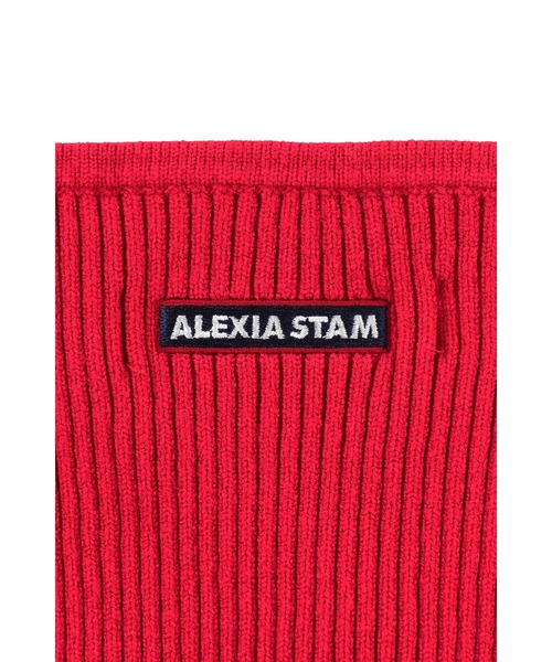 ALEXIA STAM（アリシアスタン）の「Rib Knit Ribbon Cardigan /リブリボンカーディガン（Tシャツ/カットソー・レディース・ブラック/アイボリー/レッド・M/S）」の8枚目の写真