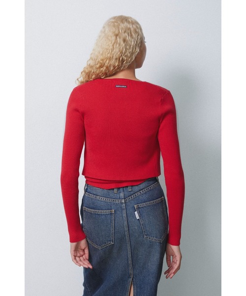 Rib Knit Ribbon Cardigan /リブリボンカーディガン（Tシャツ