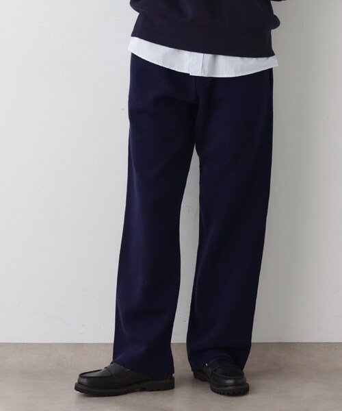 Dessin(デッサン)の「【ウエストゴム/洗える】コットンニットリラクシーパンツ(その他パンツ・レディース・グレー/ネイビー・01/02)」の2枚目の写真