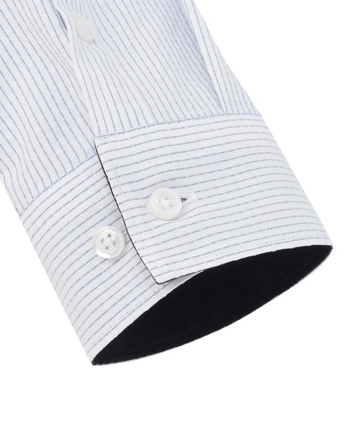 TOKYO SHIRTS（トウキョウシャツ）の「【吸水速乾】【COFREX】形態安定ノンアイロン ワイド 長袖ビジネスワイシャツ（ビジネスシャツ・レディース・ブルー・S/M/LL/XL/L）」の4枚目の写真