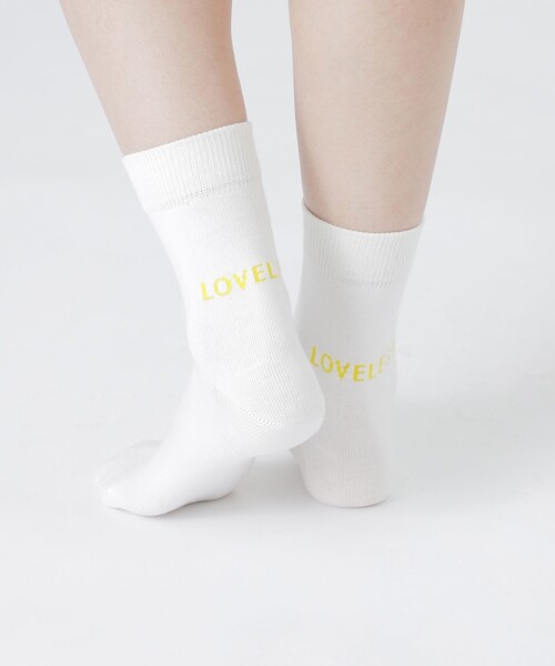 Tabio（タビオ）の「25AW EXCLUSIVE!!【Tabio/タビオ】「LOVELESS」ロゴソックス レディース（ソックス/靴下・レディース・ブラック/ホワイト・FREE）」の18枚目の写真