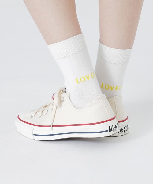 Tabio（タビオ）の「25AW EXCLUSIVE!!【Tabio/タビオ】「LOVELESS」ロゴソックス レディース（ソックス/靴下・レディース・ブラック/ホワイト・FREE）」の17枚目の写真