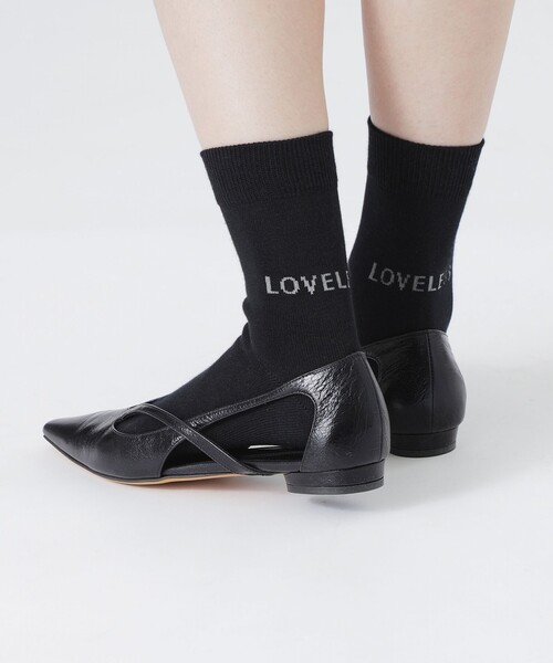 Tabio（タビオ）の「25AW EXCLUSIVE!!【Tabio/タビオ】「LOVELESS」ロゴソックス レディース（ソックス/靴下・レディース・ブラック/ホワイト・FREE）」の15枚目の写真