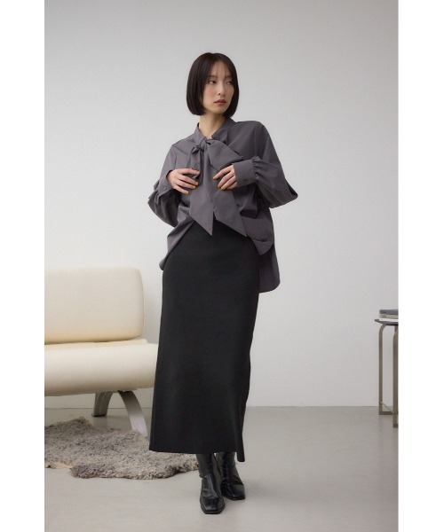 AZUL by moussy（アズールバイマウジー）の「ボウタイリボンブラウス（シャツ/ブラウス・レディース・ブラウン系その他/アイボリー/チャコールグレー・FREE）」の18枚目の写真