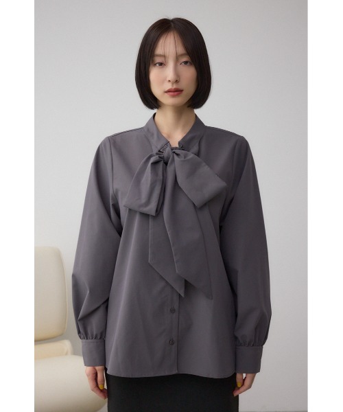 AZUL by moussy（アズールバイマウジー）の「ボウタイリボンブラウス（シャツ/ブラウス・レディース・ブラウン系その他/アイボリー/チャコールグレー・FREE）」の19枚目の写真